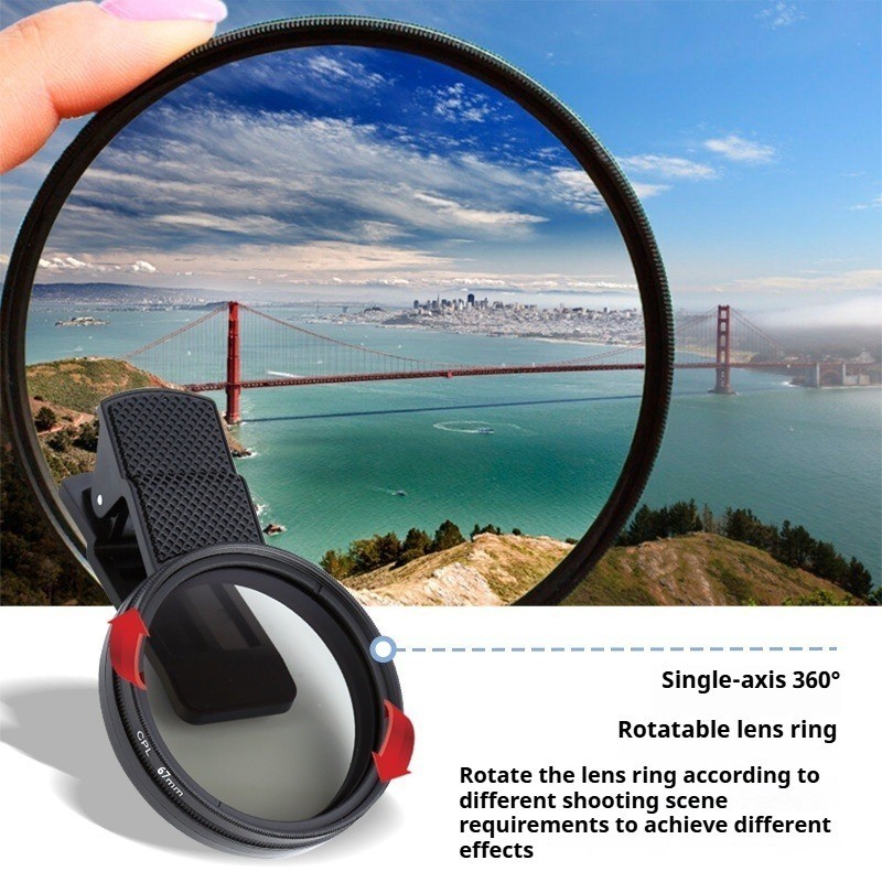 Universal Mobile Phone Magnetic Polarizer Lens Filter Circular Foldable 52Mm CPL