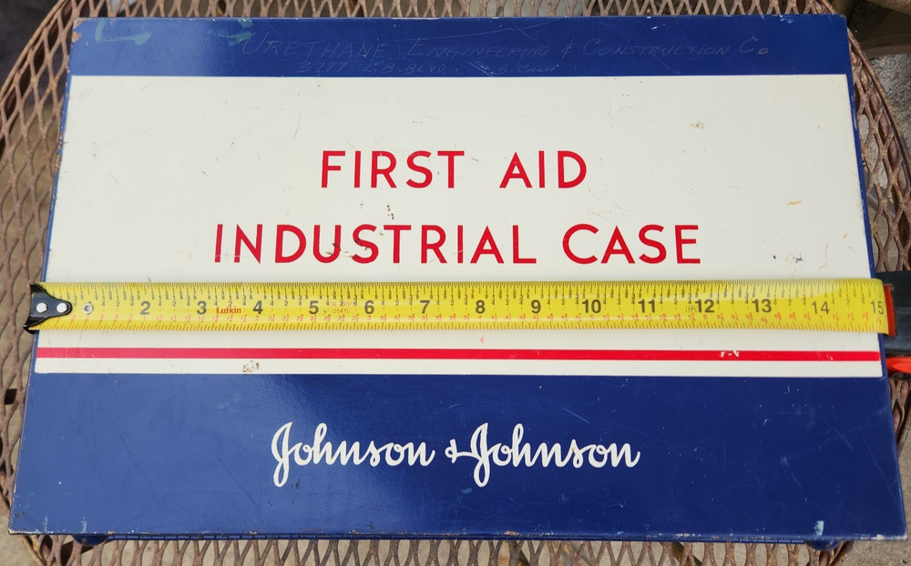 Vintage Johnson & Johnson First Aid Industrial Emergency Case, Empty - used