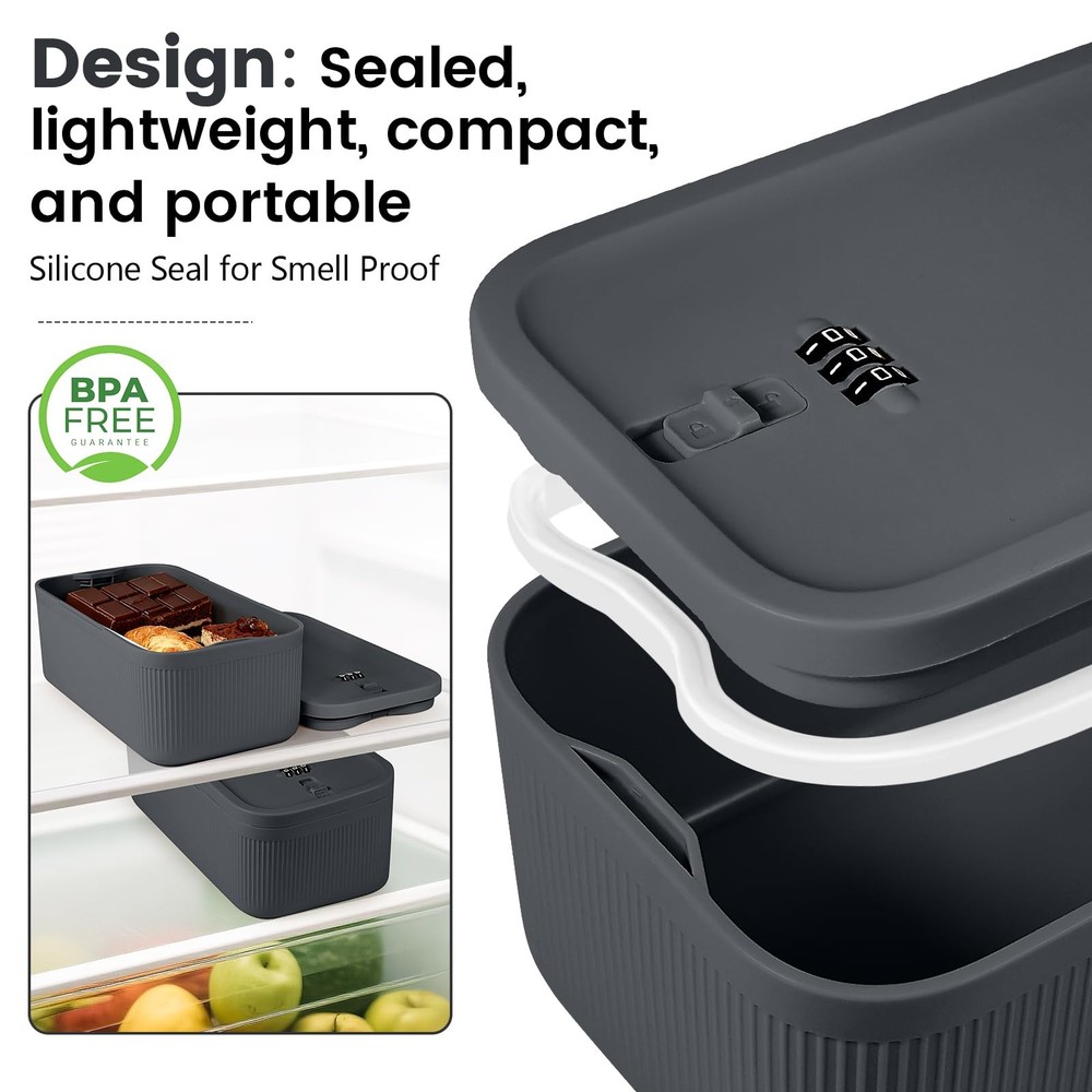 Small Lock Box,Lockable Storage Box with Combination Code for Medication Safe...