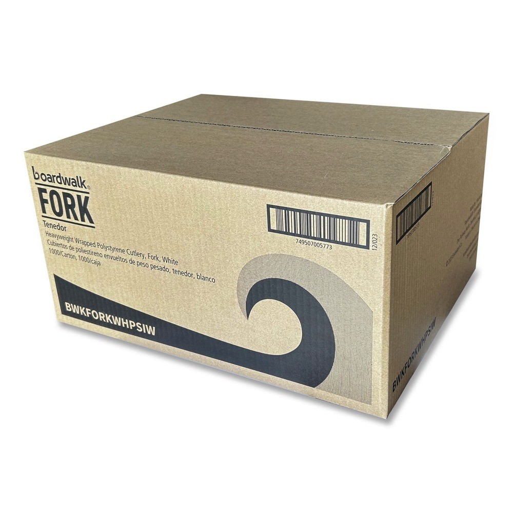 Boardwalk FORKWHPSIW Wrapped Polystyrene Plastic Fork Cutlery (1000/CT) New