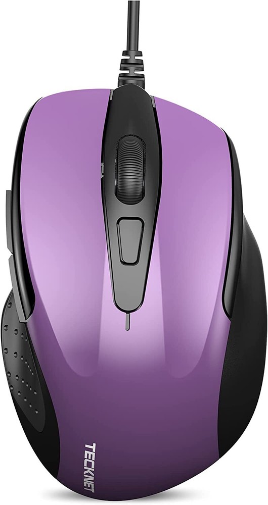 TECKNET 6-Button USB Wired Mouse with Side Buttons, Optical Computer Mouse