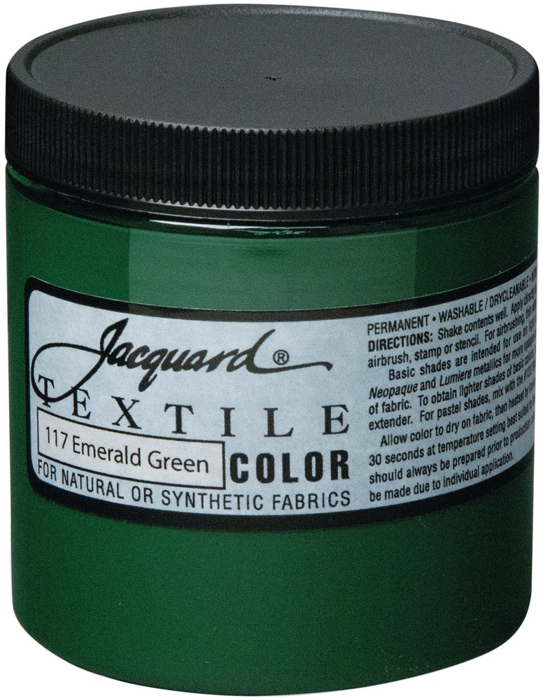 Jacquard Textile Color Fabric Paint 8oz-Emerald Green