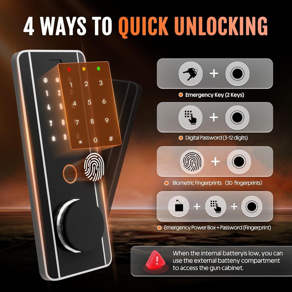 Biometric Gun Safe for Rifles and Pistols - Adjustable Multi-Function Cabinet