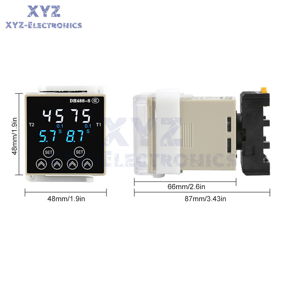 DH48S Smart Digital Delay Time Relay Precision Programmable Cycle W/ Socket Base