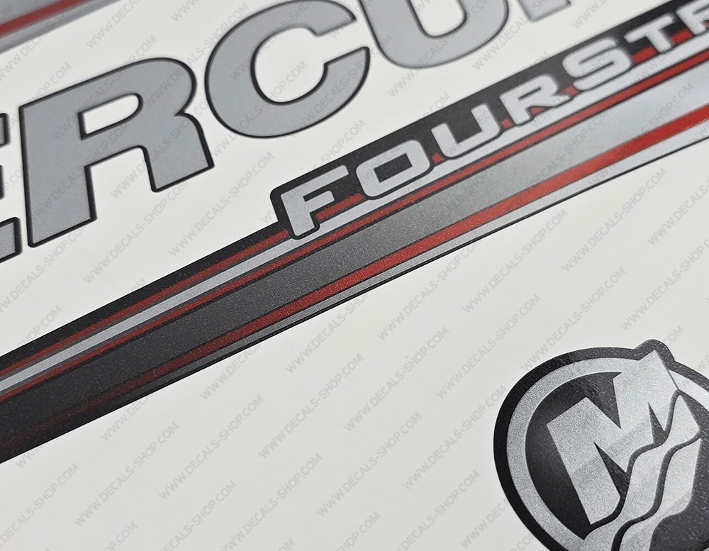 Mercury 8 hp Four Stroke 2013-2017 RED outboard engine decals sticker