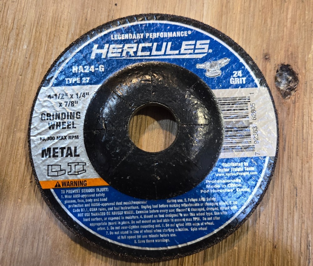 Hercules 4 1/2"  Grinding Wheel