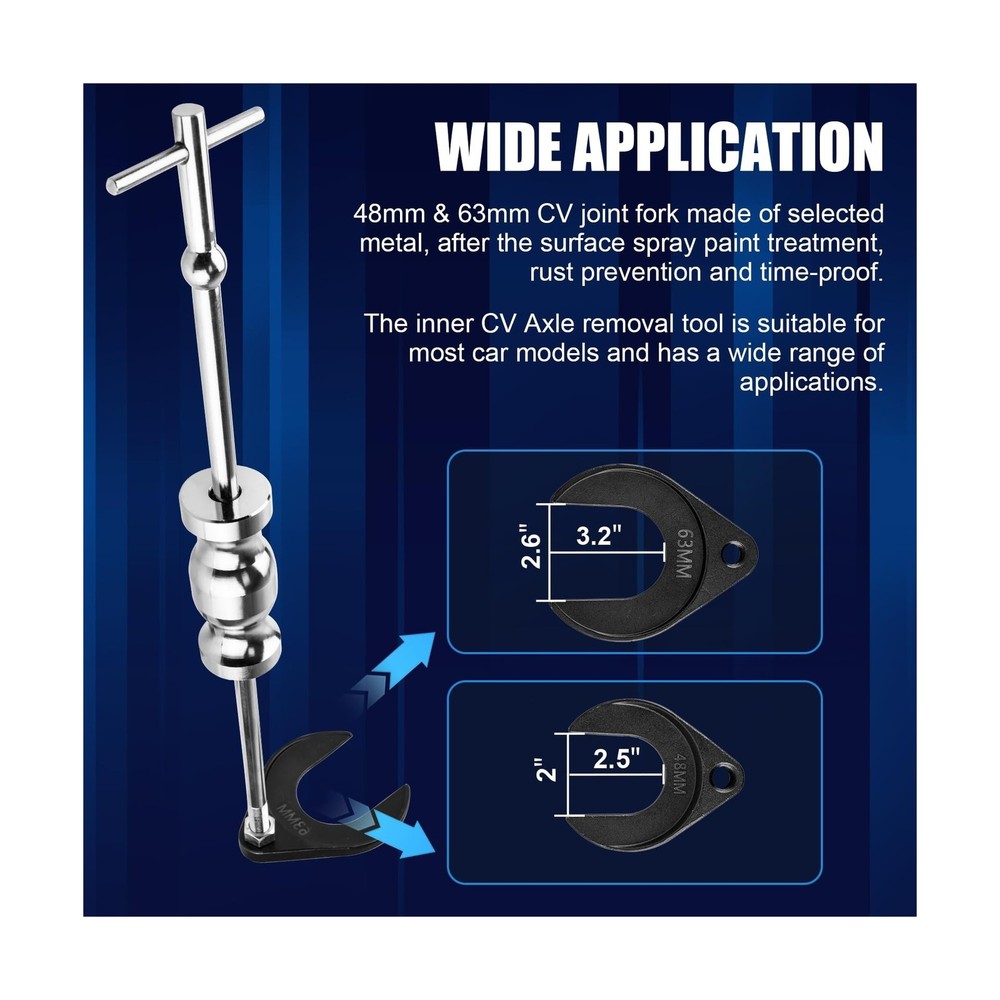 Inner CV Axle Puller Tool with 5/8"-18 Slide Hammer, Slide Hammer Puller Set ...