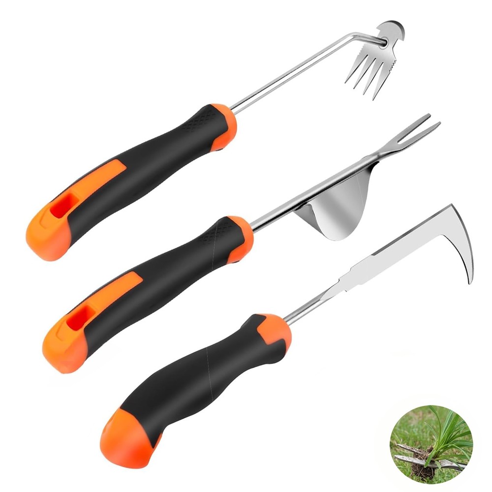 Weed Puller Tool, 3 Pack Hand Weeder Tool, Stainless Steel Dandelion for Lawn...
