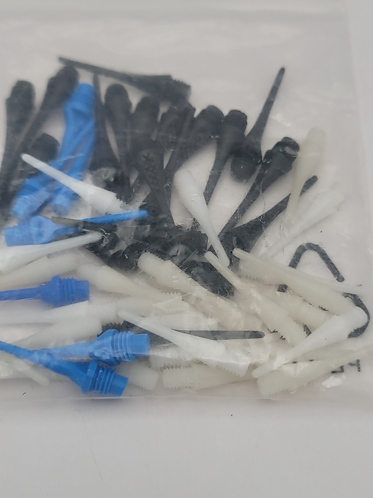 Soft Tip Dart Points Lot 53 Pieces White Blue Black Replacement Tips