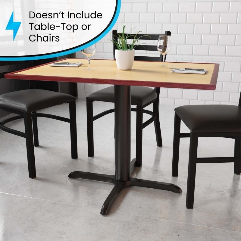 33'' x 33'' Restaurant Table X-Base with 4'' Dia. Table Height Column