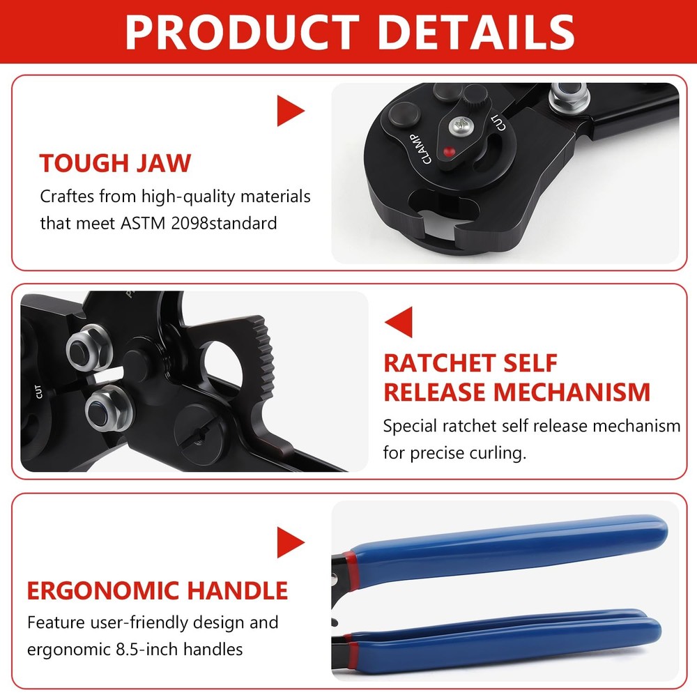 MGYOO Pex Crimping Tool Kit Cinch and Remove Dual-Function Crimp Black