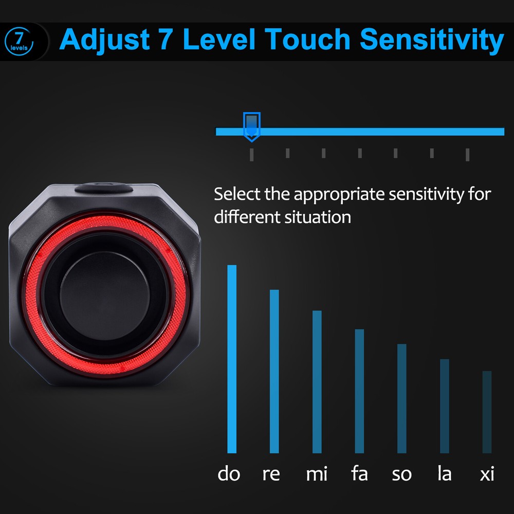 Electrical Moped Alarm System Cycling Tail Light Sensitivity Volume Adjustable