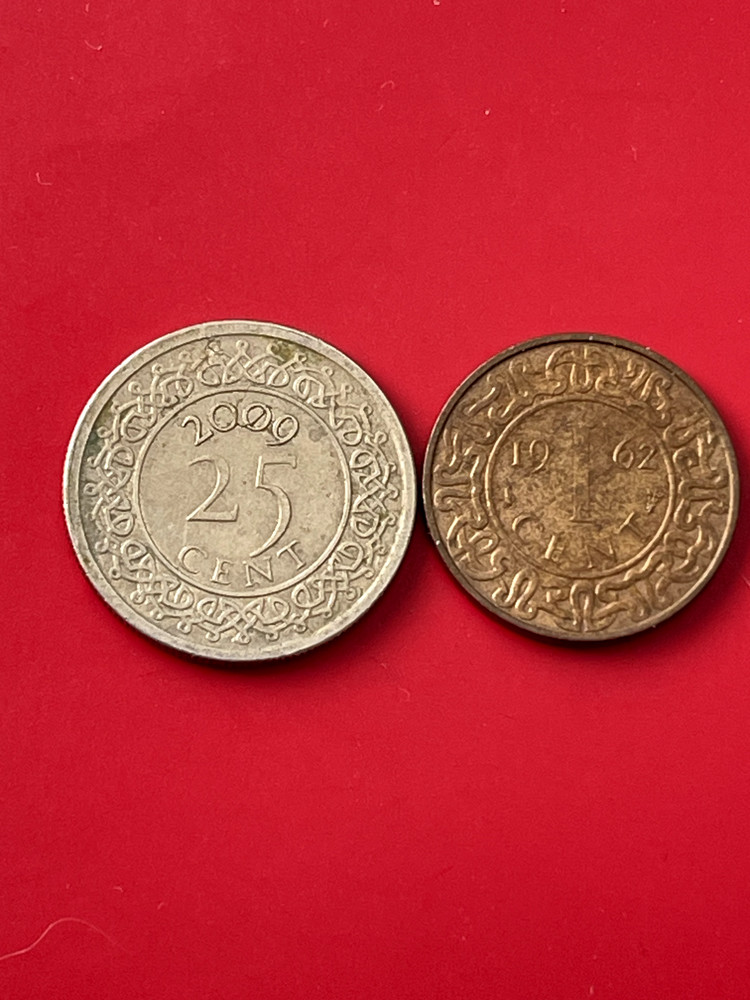 Suriname 1 Cent 1962, 25 Cents 2009