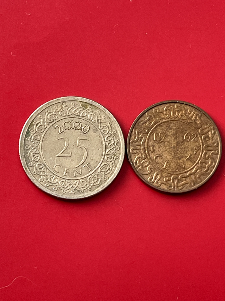 Suriname 1 Cent 1962, 25 Cents 2009
