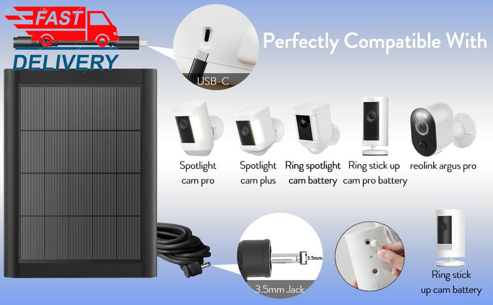 Ring Solar Panel (2Nd Generation) 5W Ring Solar Panel Charger (2 Pack Black) 👌