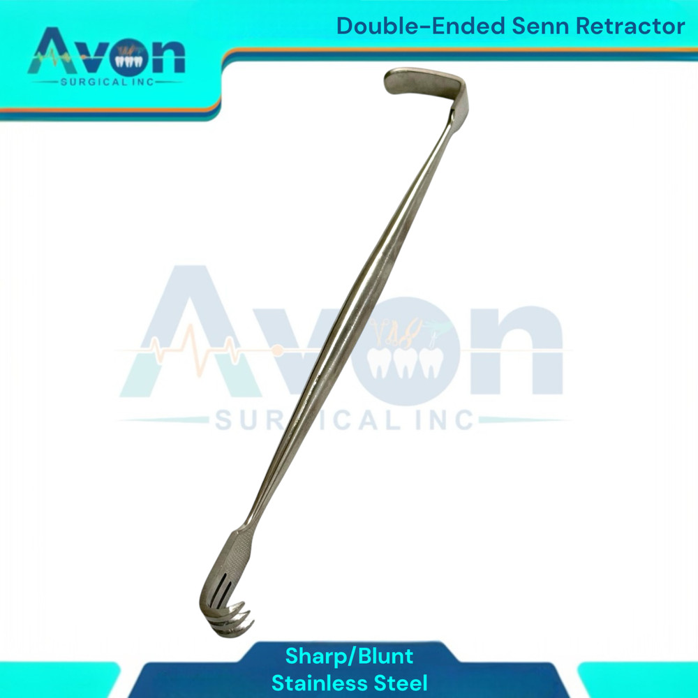 Double-Ended Senn Retractor Spreaders 6-1/4" - 3-Prong Sharp End & L-Shape End