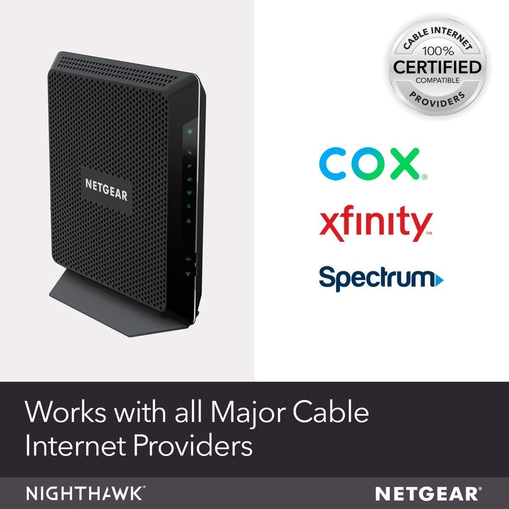 Netgear Nighthawk Cable Modem WiFi Router Combo C7000 Compatibility Cable Provid