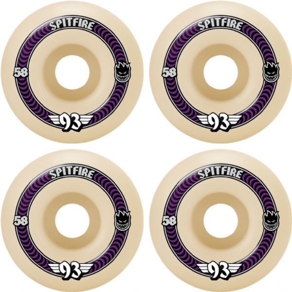 Spitfire Wheels Formula Four Classic Skateboard Wheels - 58mm 93a + bearings
