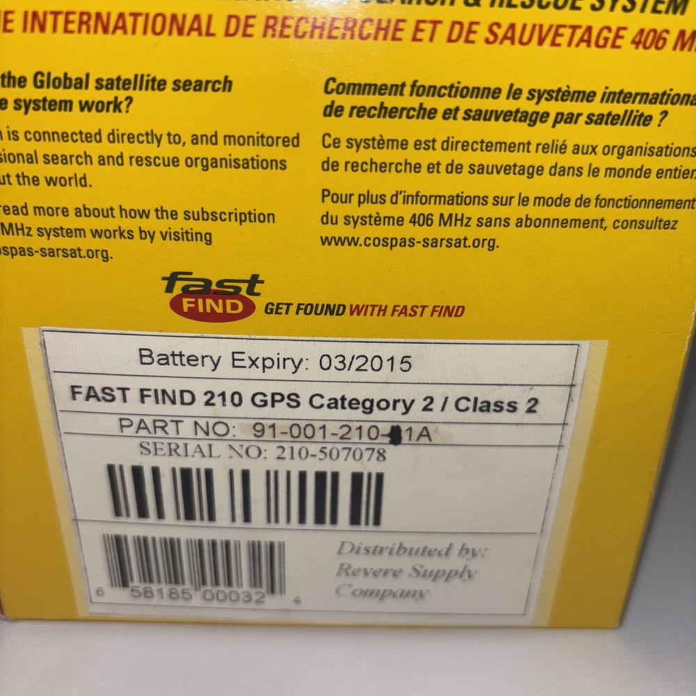 McMurdo FastFind Personal Locator Beacon