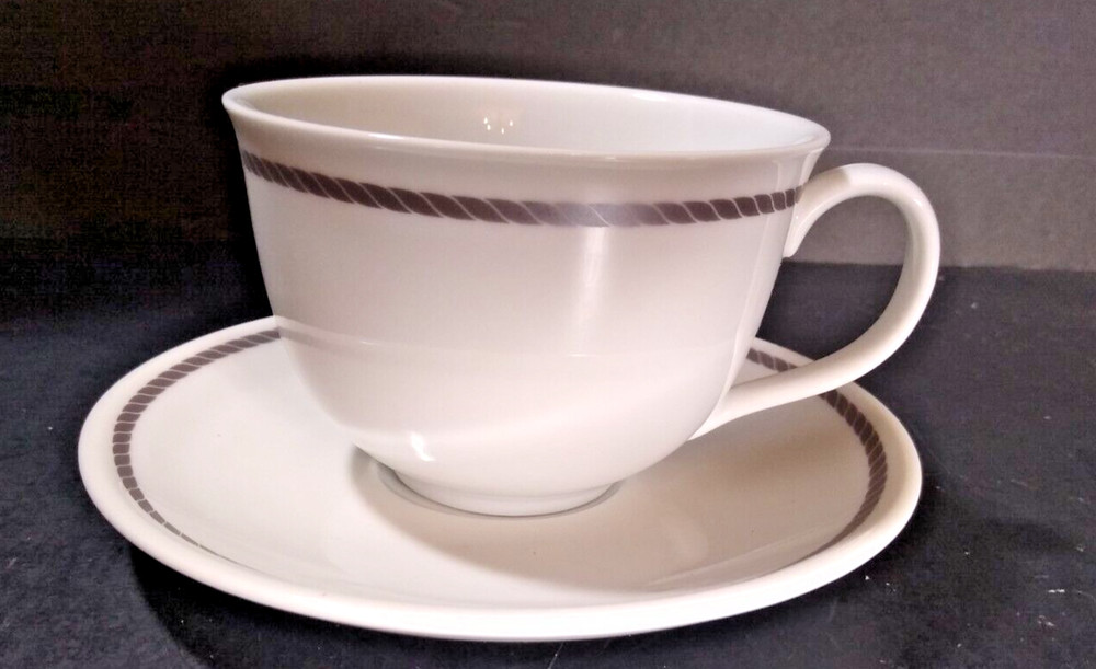 Land's End Grey Rope Cup & Saucer