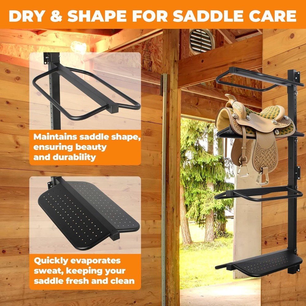 Split-Type Saddle Rack,4 Tier Heavy Duty Wall Mounted Saddle Rack,Saddle Stand D