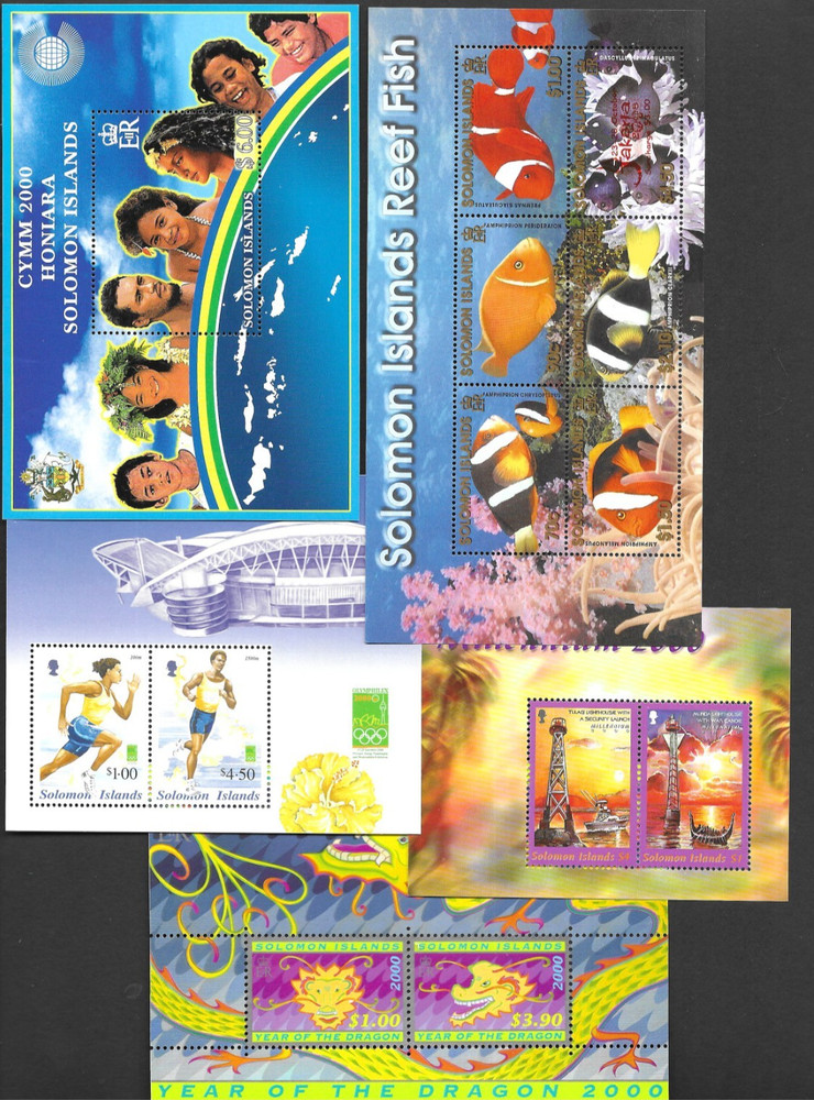 Solomon Islands 2000-2001 Mixed Selection 5 x MS MNH