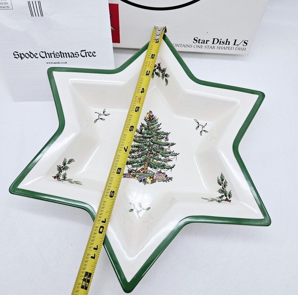 Spode Christmas Tree 12" Star Dish L/S A1 in Original Box
