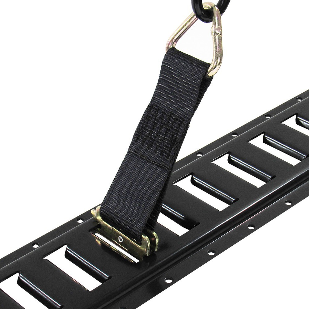 Pit Posse E-Track Cargo Strap w/ D Ring Anchor Tie Down w/ Spring Adapter 2 Pack