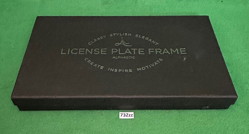 Alphastic Glass Diamond Car License Plate Frame 2 Sets Blue & Silver.