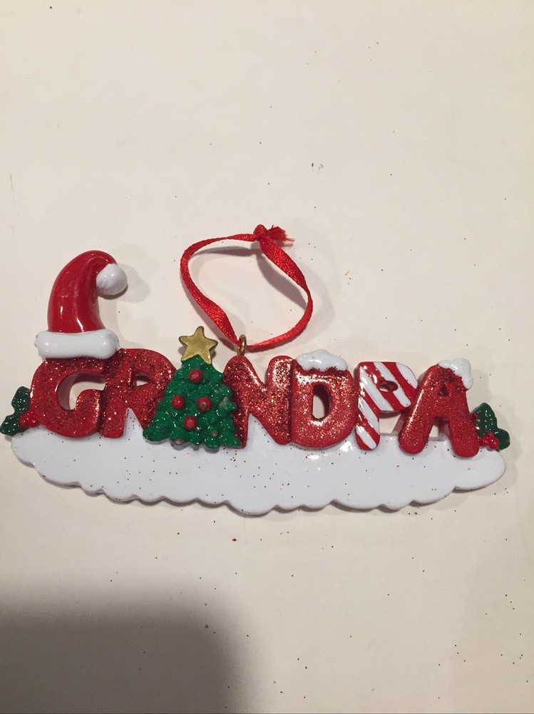 Writable Personalized Ornaments “Grandpa” Write Name Below Ceramic Hanging