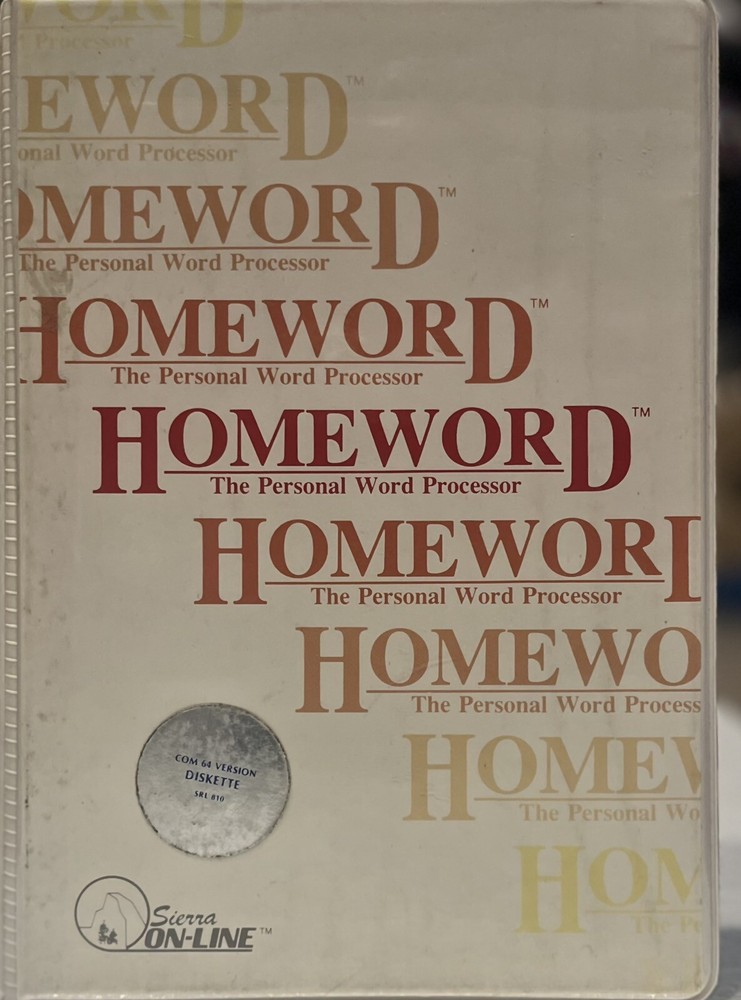 Sierra On-Line HomeWord Word Processor Rare Commodore 64 Big Box Software