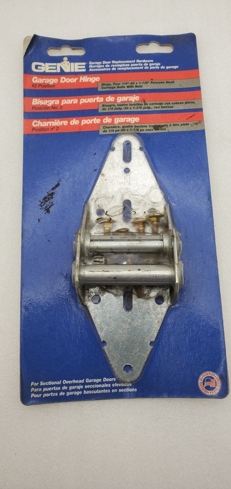 Genie #2 position garage door hinge NOS use between second and third section