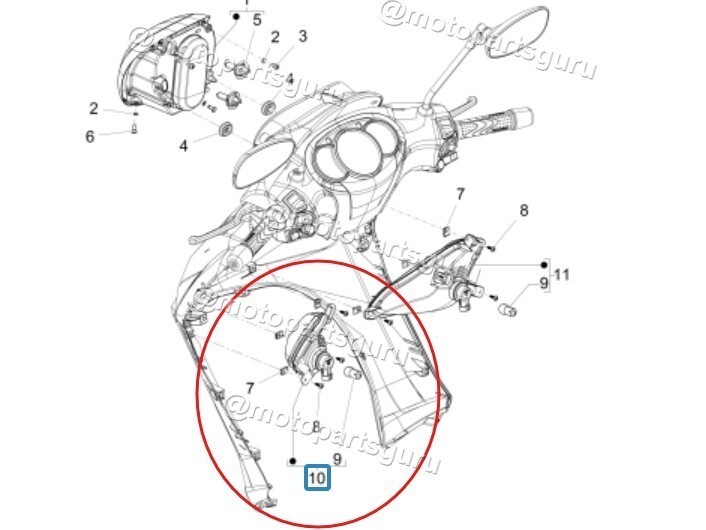 642664 OEM Front Left Turn Indicator for Piaggio Models