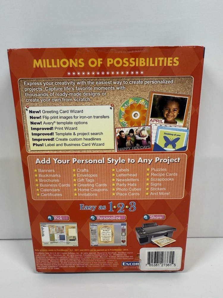 Printmaster Gold 2012 PC/MAC DVD-ROM Desktop Publishing Software NEW