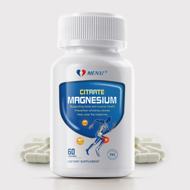 60 Magnesium Citrate Capsules 1000mg Per Serving - Extra Strength, Hight Potency