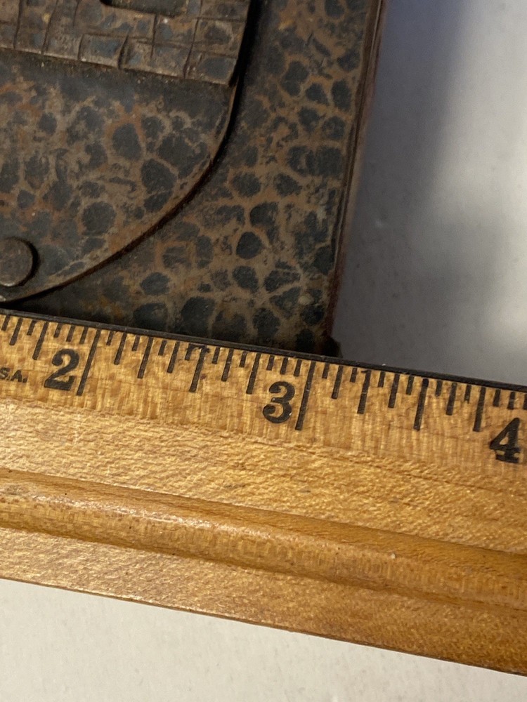Vintage Large Matchbox Holder Hammered Bronze 3” X 4”