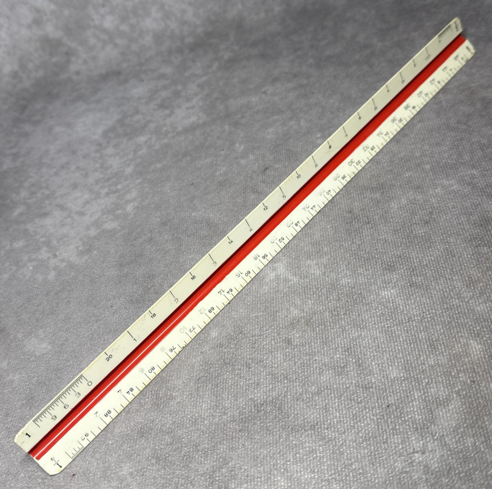 Vtg Alvin No. 240P Architect Triangular Scale Ruler US Std West Germany 12"