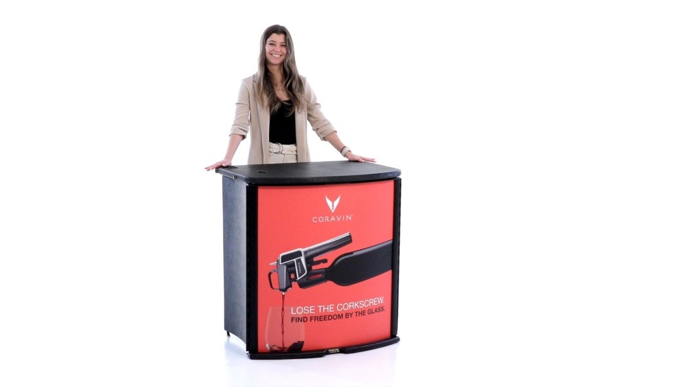 Premium Portable Table, built-in wheels, super durable, easy setup, folding bar