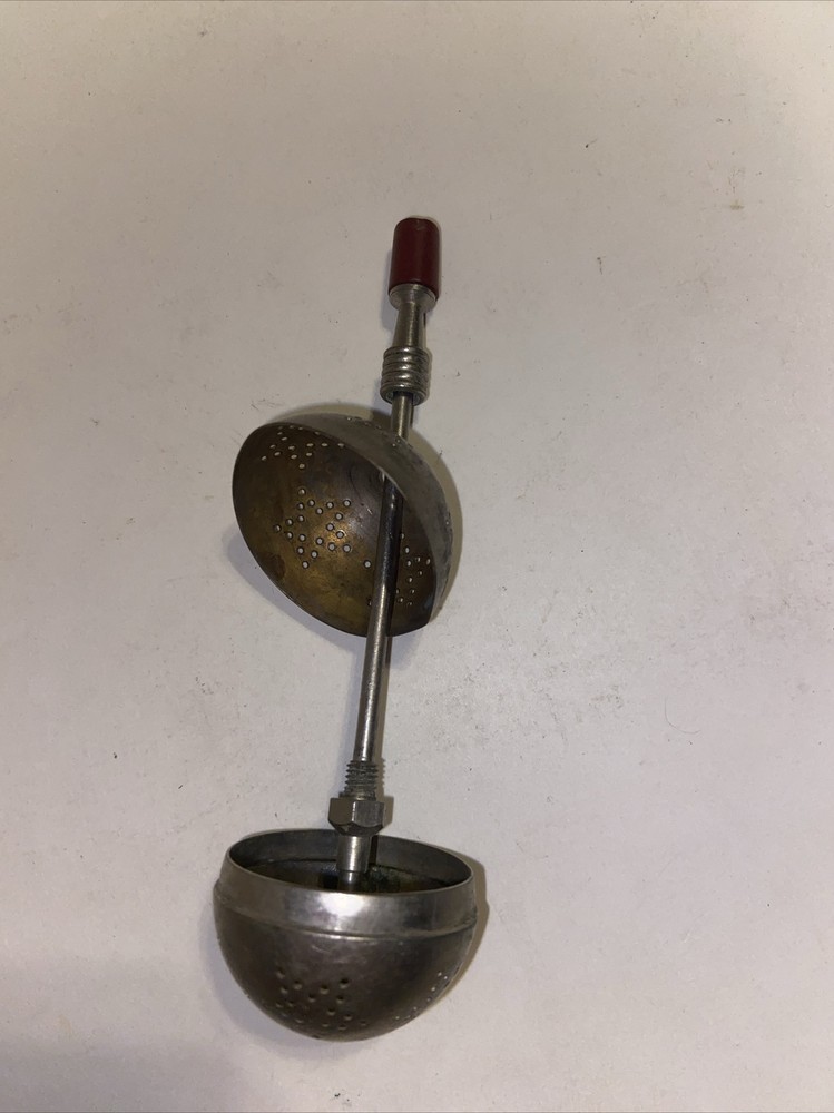 Vintage Metal Sliding Tea / Herb Tea Infuser 5” Unique Star Pattern