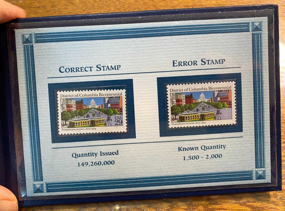 1991 Washington, DC Error Stamp Folio (missing 'US 29') Best Price Ebay* CHRC