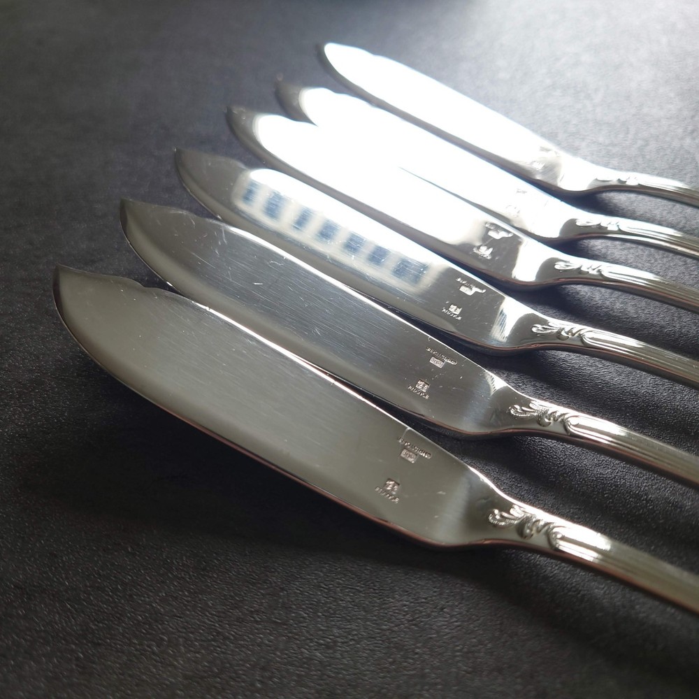 Christofle Marly 12pcs Silverplate Flatware Fish Knife Fork Excellent