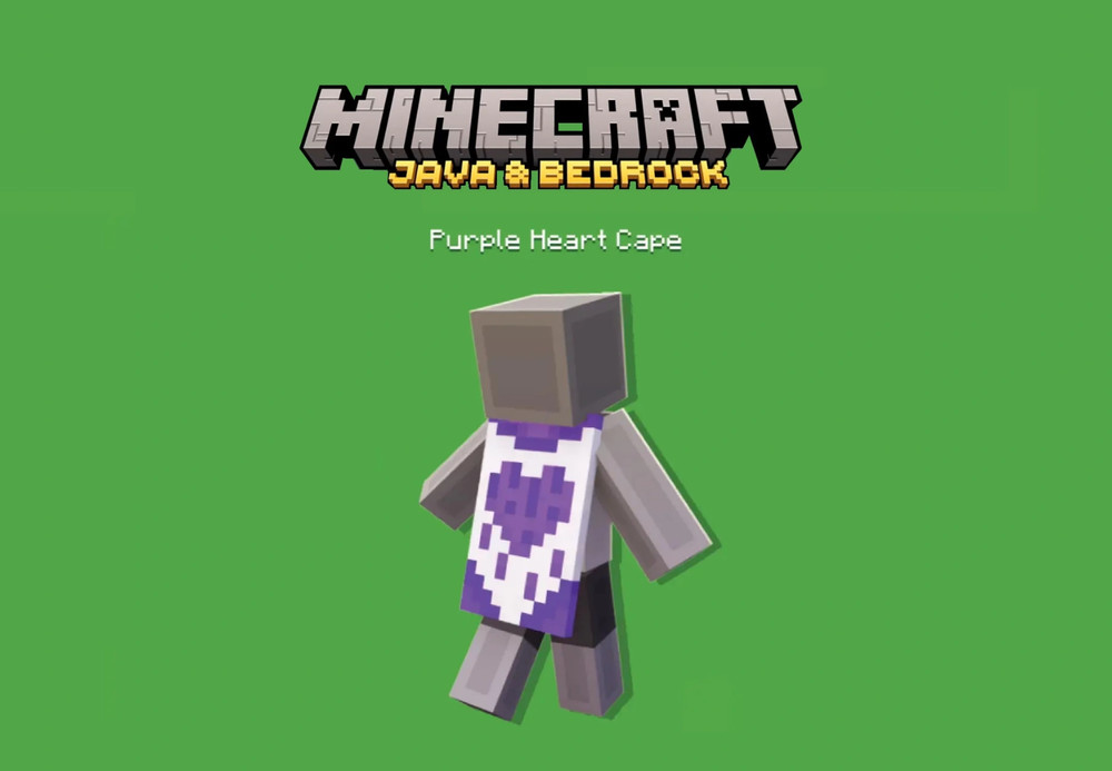 Minecraft : Purple Heart Cape - Java & Bedrock Edition