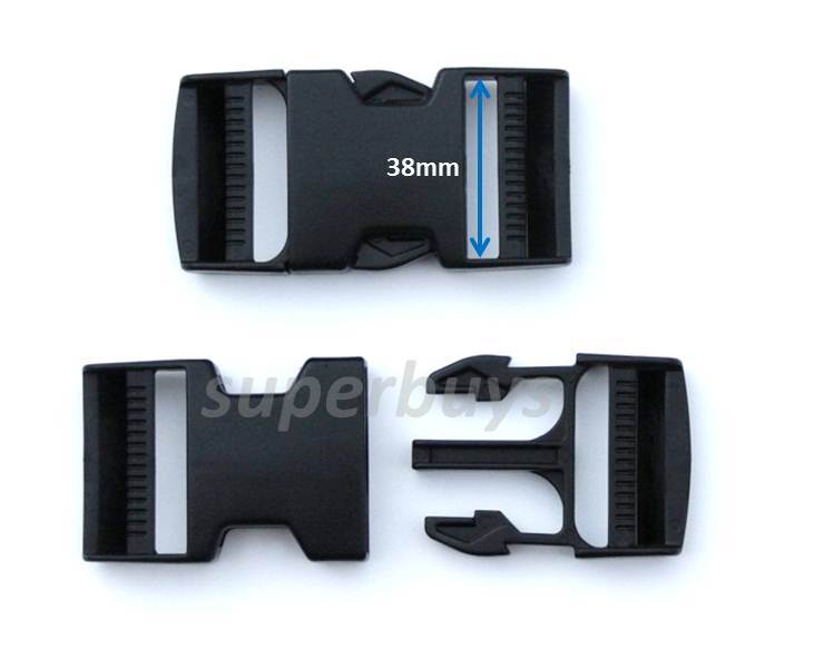 38mm Dual Adjustable Side Quick Release Buckle Clip Cord Strap Backpack Bag DA