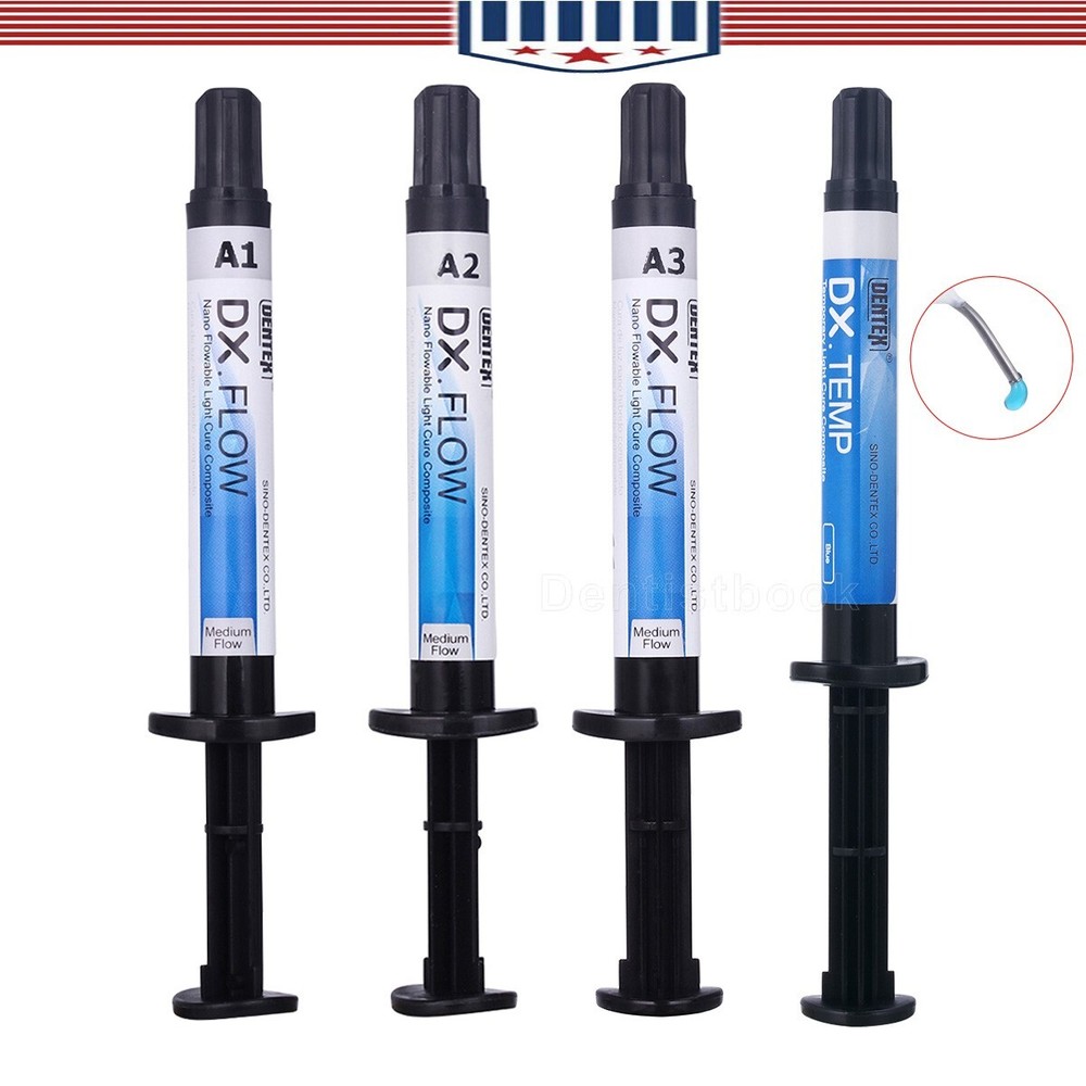 Dental Light Cure Flowable Composite Resin Medium Flow/Blue Temp Resin Dentex