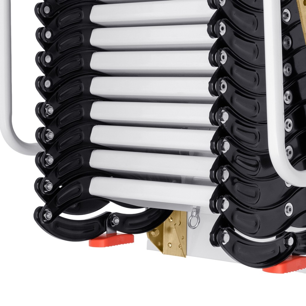 12 Steps Wall Mounted Folding Ladder Loft Stairs White Attic Steps Pull Down