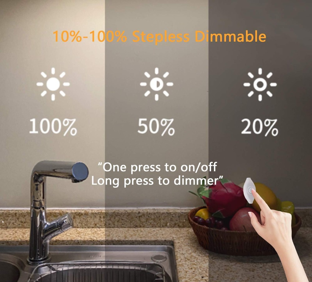 Under Cabinet Light, 12 Inch Plug in LED Closet Light with Memory Function, Cold