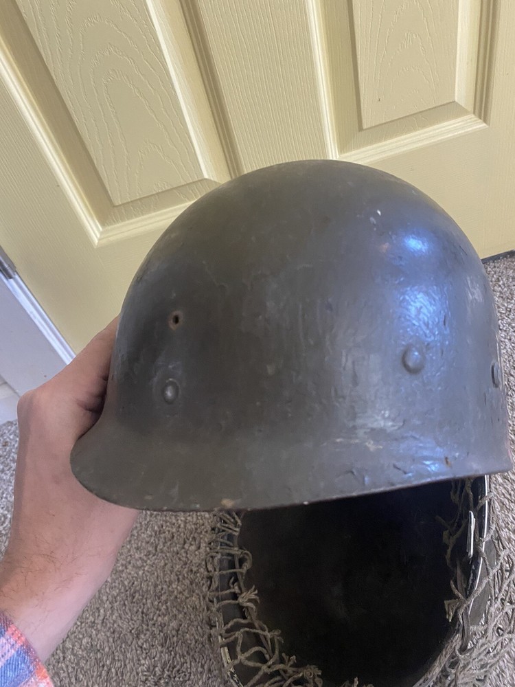 Ww2 M1 Helmet Front Seam With Liner