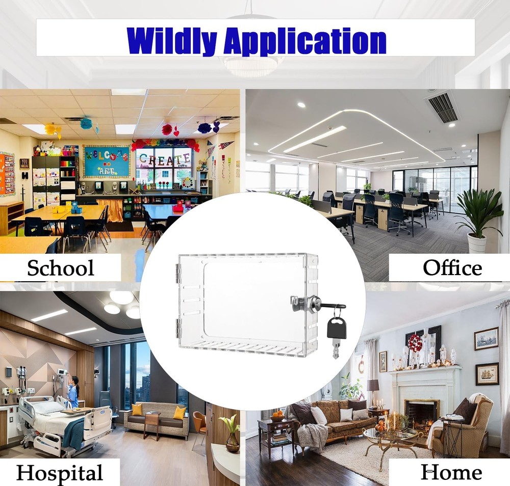 Thermostat Lock Box Cover Large with Key...