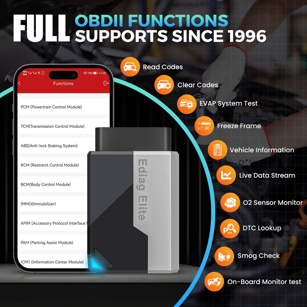 KINGBOLEN EDIAG ELITE Bidirectional All System Free Diagnostic Tool OBD2 Scanner