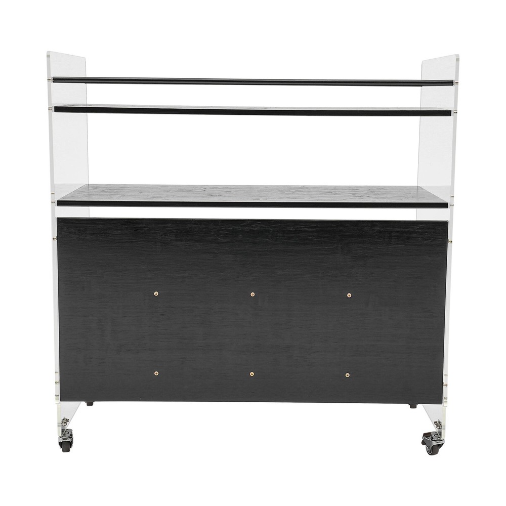 Acrylic End Table,Rectangle Side Table, Bamboo Acrylic Modern End Table